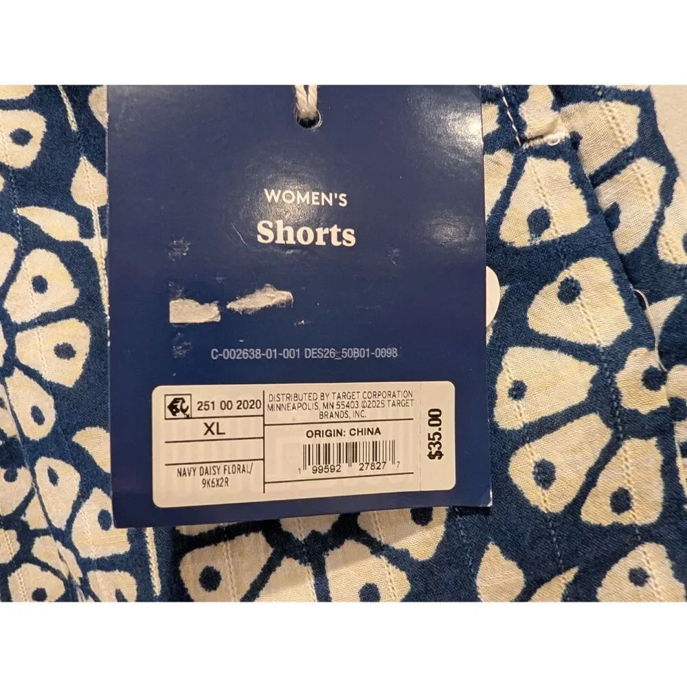 Roller Rabbit Target XL Blue Geometric Shorts Summer Lined Vacation Lounge - Picture 3 of 6